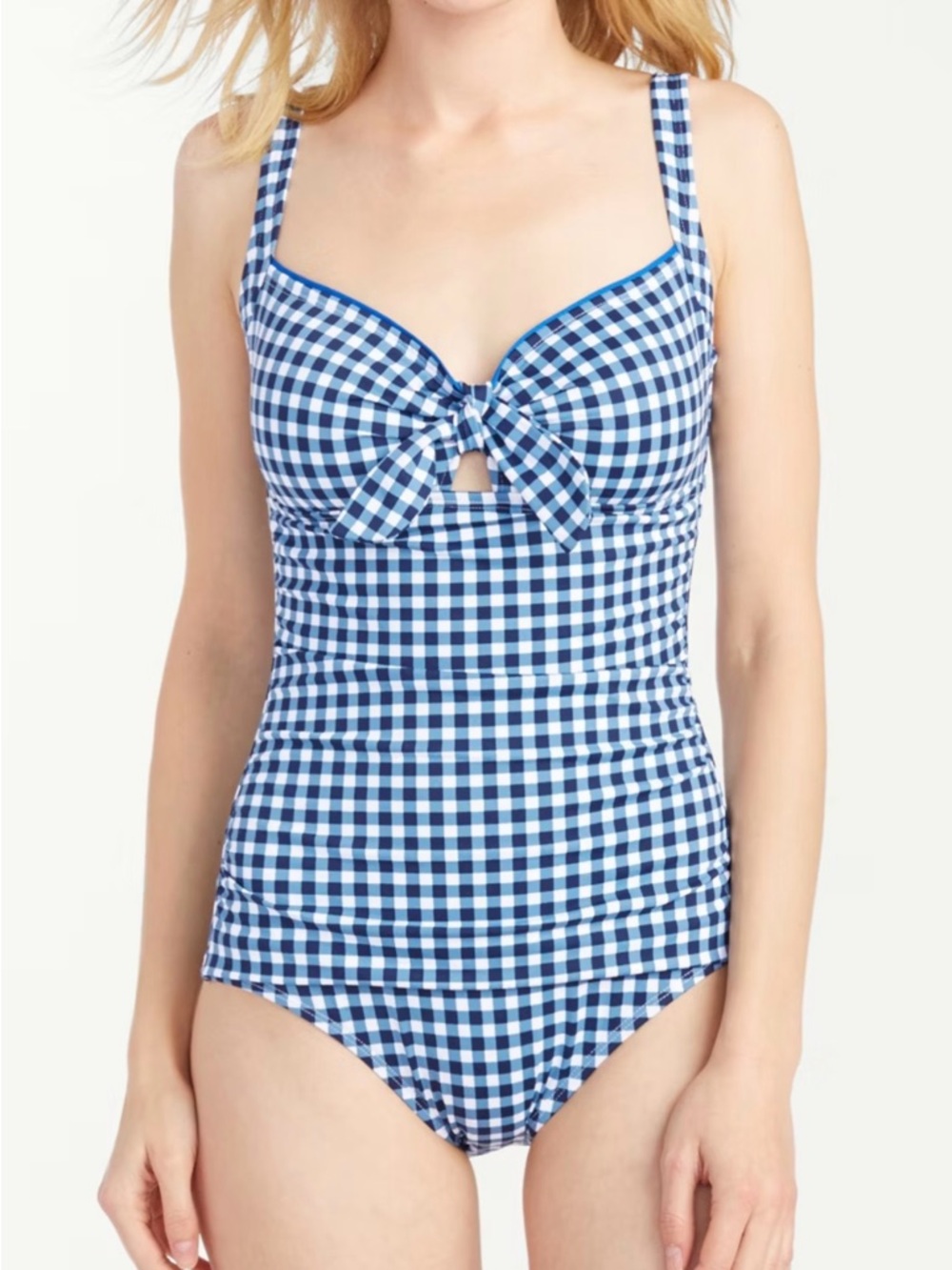 Tommy Bahama Blue Gingham One-Piece with Front Bow